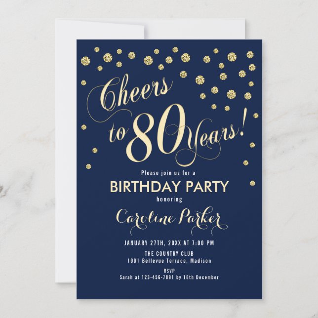 Invitación a la fiesta de cumpleaños 80 - Armada d (Anverso)