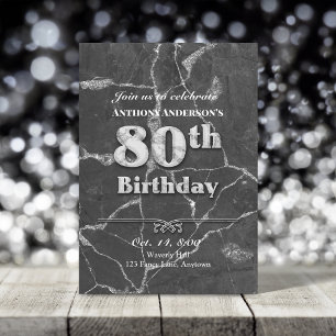 Invitación a la fiesta de cumpleaños 80 de Marble