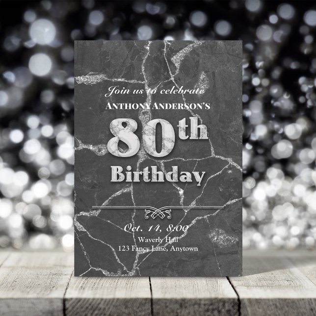 Invitación a la fiesta de cumpleaños 80 de Marble (Subido por el creador)