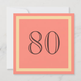 Invitación a la fiesta de cumpleaños 80 - Salmon C
