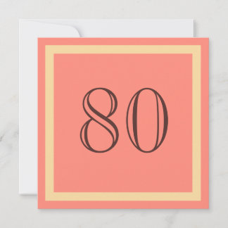Invitación a la fiesta de cumpleaños 80 - Salmon C