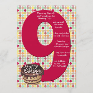 Invitación a la fiesta de cumpleaños 9