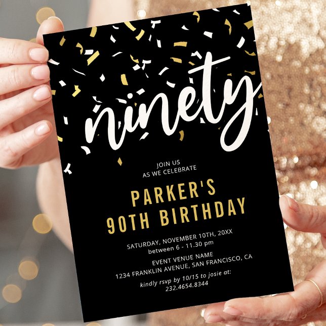 Invitación a la fiesta de cumpleaños 90 de Black & (Subido por el creador)
