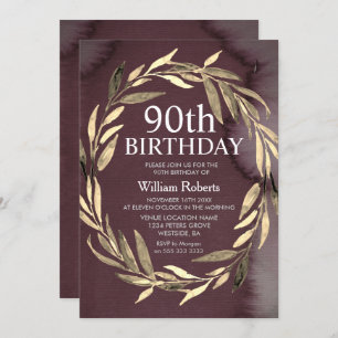 Invitación a la fiesta de cumpleaños 90 de Hombres