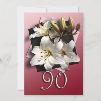 Invitación a la fiesta de cumpleaños 90 - lirios b