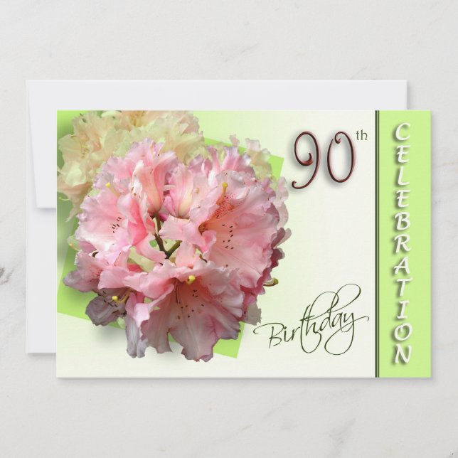 Invitación a la fiesta de cumpleaños 90 - Rododend (Anverso)