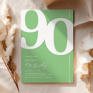 Invitación a la fiesta de cumpleaños 90 verde