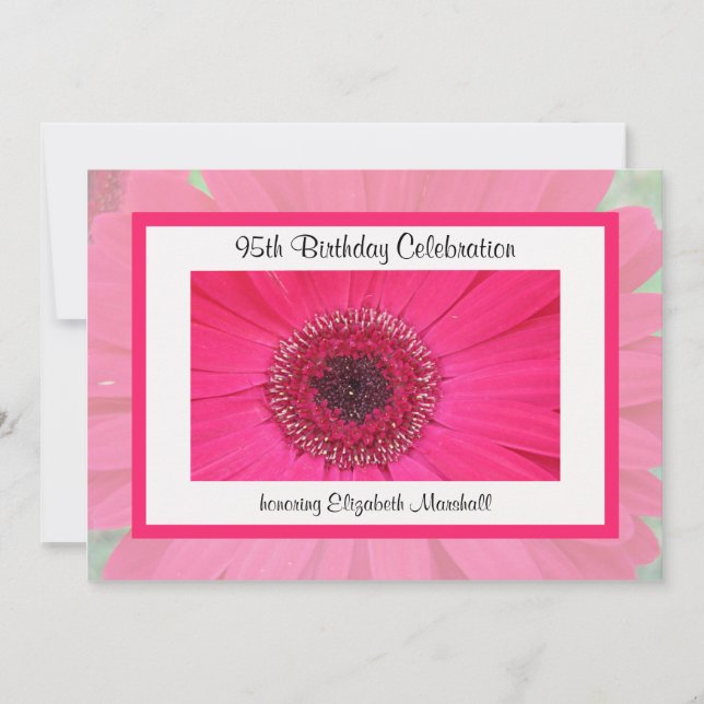 Invitación a la fiesta de cumpleaños 95 Gerbera Da (Anverso)