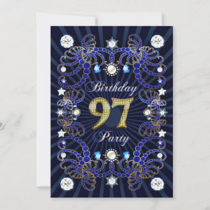 Invitación a la fiesta de cumpleaños 97 con masas