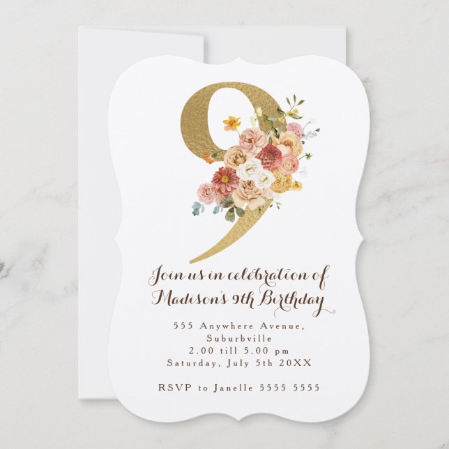 Invitación a la fiesta de cumpleaños 9 de los Chic (Anverso)
