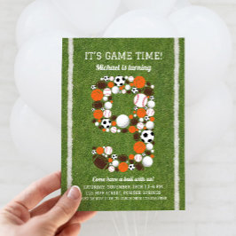 Invitación a la fiesta de cumpleaños 9 de los depo