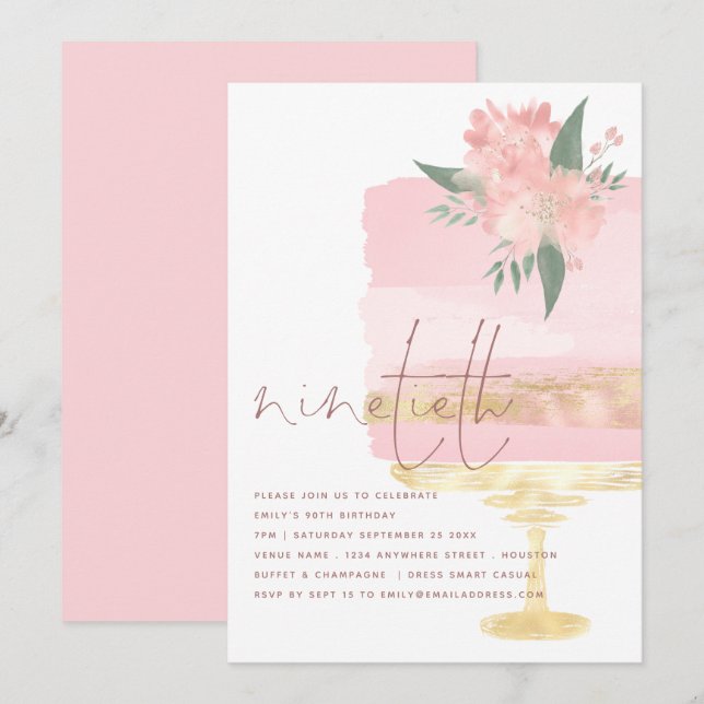 Invitación a la fiesta de cumpleaños 9° de Pastel  (Anverso / Reverso)