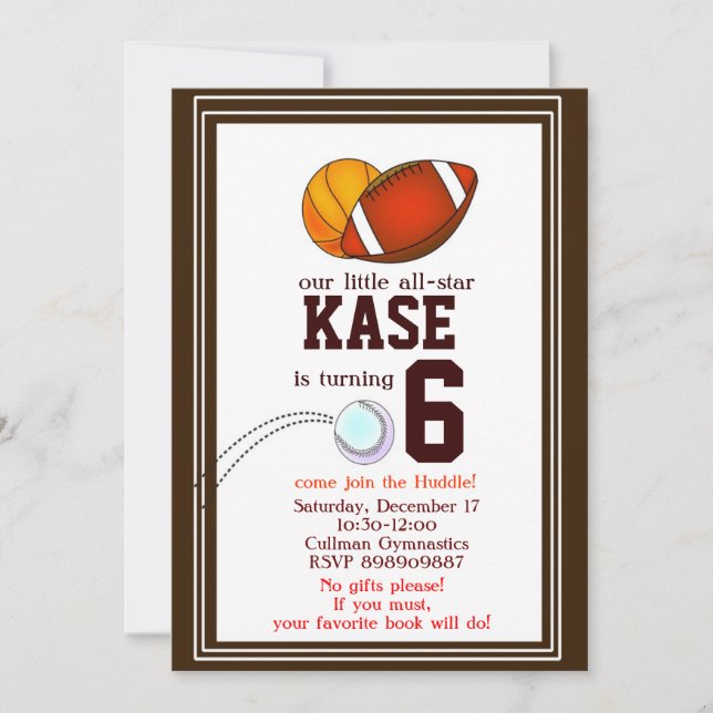 Invitación a la fiesta de cumpleaños a pie de pági (Anverso)