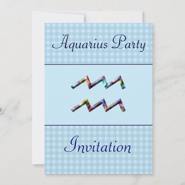 Invitación a la fiesta de cumpleaños Aquarius Zodi (Anverso)