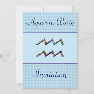 Invitación a la fiesta de cumpleaños Aquarius Zodi