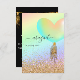 Invitación a la fiesta de cumpleaños arcoiris y or