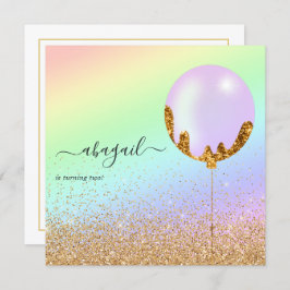 Invitación a la fiesta de cumpleaños arcoiris y or