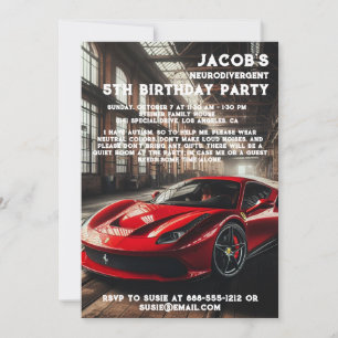 Invitación a la fiesta de cumpleaños autista neuro