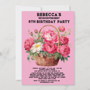 Invitación a la fiesta de cumpleaños autista neuro