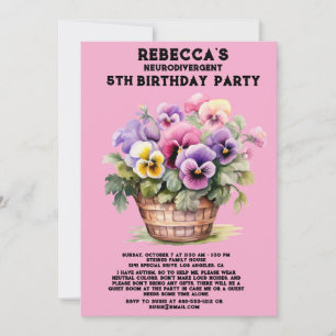 Invitación a la fiesta de cumpleaños autista neuro