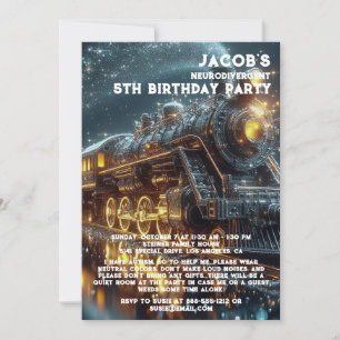 Invitación a la fiesta de cumpleaños autista neuro