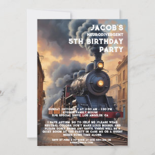 Invitación a la fiesta de cumpleaños autista neuro