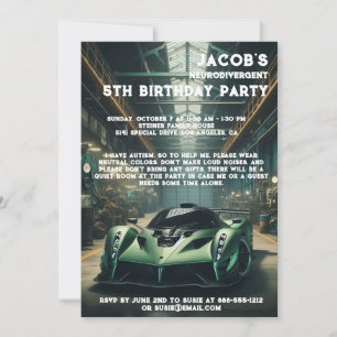 Invitación a la fiesta de cumpleaños autista neuro
