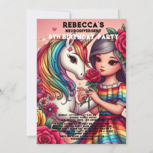 Invitación a la fiesta de cumpleaños autista neuro