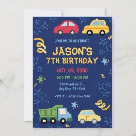 Invitación a la fiesta de cumpleaños azul de los c