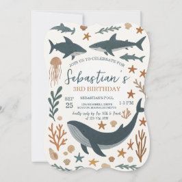 Invitación a la fiesta de cumpleaños bajo el mar