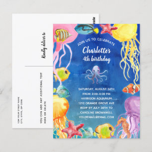 Invitación a la fiesta de cumpleaños bajo el mar