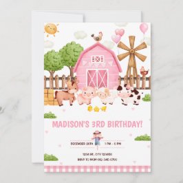 Invitación a la fiesta de cumpleaños Barnyard