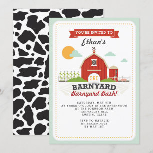 Invitación a la fiesta de cumpleaños Barnyard