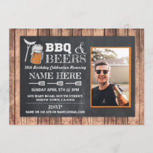 Invitación a la fiesta de cumpleaños BBQ & Beers F