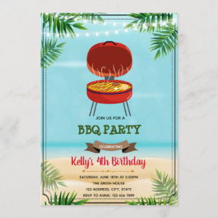 Invitación a la fiesta de cumpleaños bbq de verano
