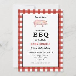 Invitación a la fiesta de cumpleaños BBQ Pig Roast