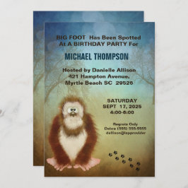 Invitación a la fiesta de cumpleaños Big Foot