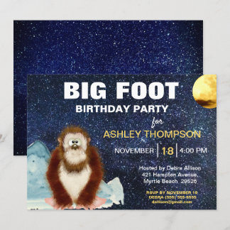 Invitación a la fiesta de cumpleaños Big Foot