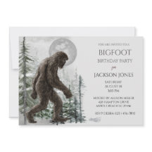Invitación a la fiesta de cumpleaños Big Foot/ Sas