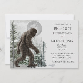 Invitación a la fiesta de cumpleaños Big Foot/ Sas