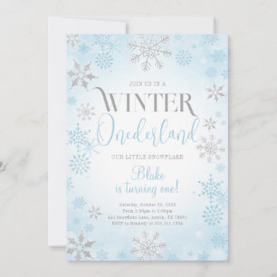 Invitación a la fiesta de cumpleaños Blue Winter O
