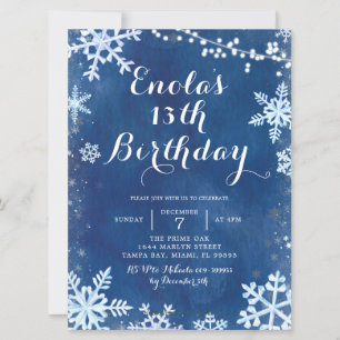 Invitación a la fiesta de cumpleaños Blue Winter S