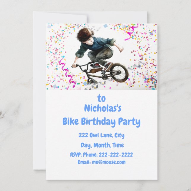 Invitación a la fiesta de cumpleaños BMX Mountain  (Reverso)