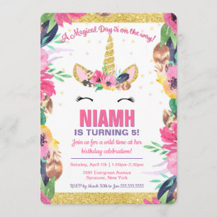 Invitación a la fiesta de cumpleaños Boho Magical