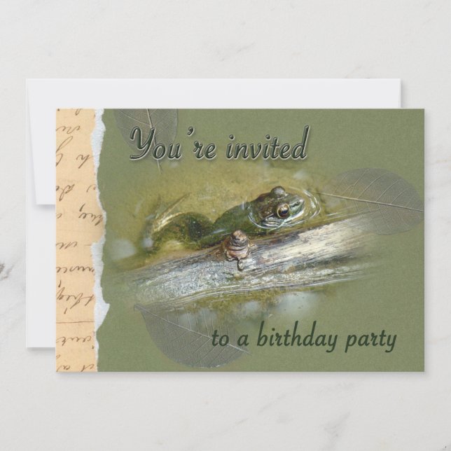 Invitación a la fiesta de cumpleaños - Bullfrog am (Anverso)