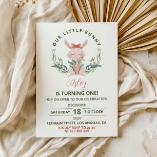 Invitación a la fiesta de cumpleaños Bunny Cute Ga