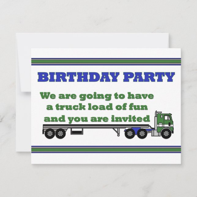 Invitación a la fiesta de cumpleaños cabina verde  (Anverso)