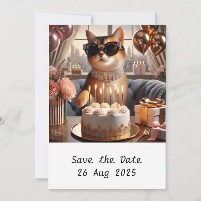 Invitación a la fiesta de cumpleaños CAT (Anverso)