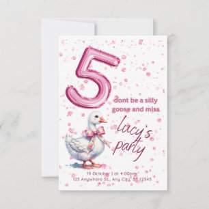 Invitación a la fiesta de cumpleaños, chica 5, ros
