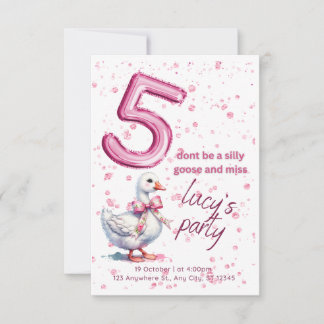 Invitación a la fiesta de cumpleaños, chica 5, ros